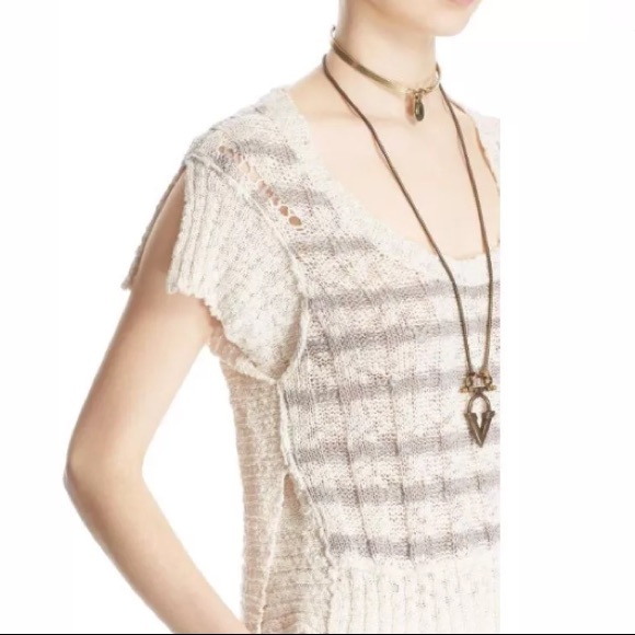 Free People Stripe Knit Sweater Tee - Picture 3 of 7